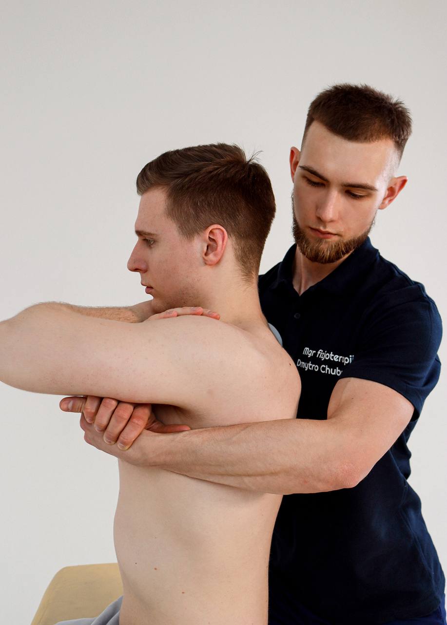 Man getting examinated by a chiropractor